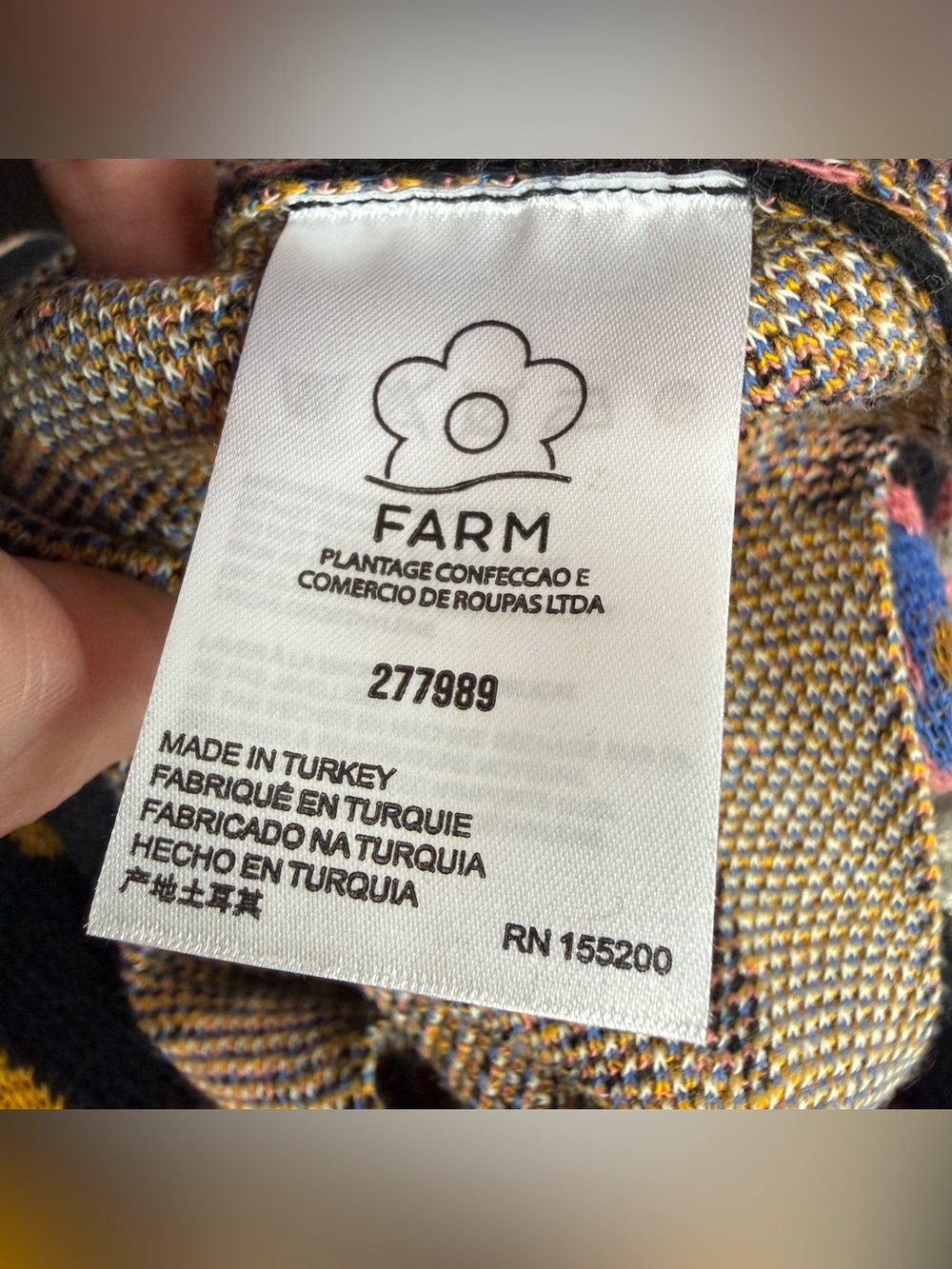 Farm Rio Intarsia Knit Crossover Floral Crop Sweater - Picture 6 of 7